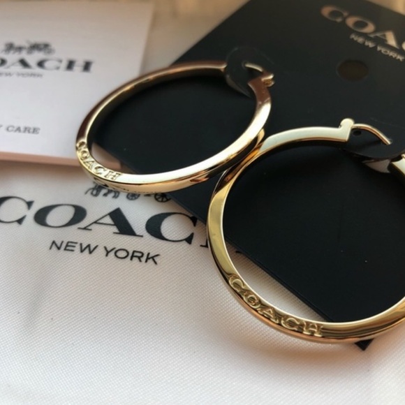 Coach Jewelry - 🕴 Gold Coach hoop earrings